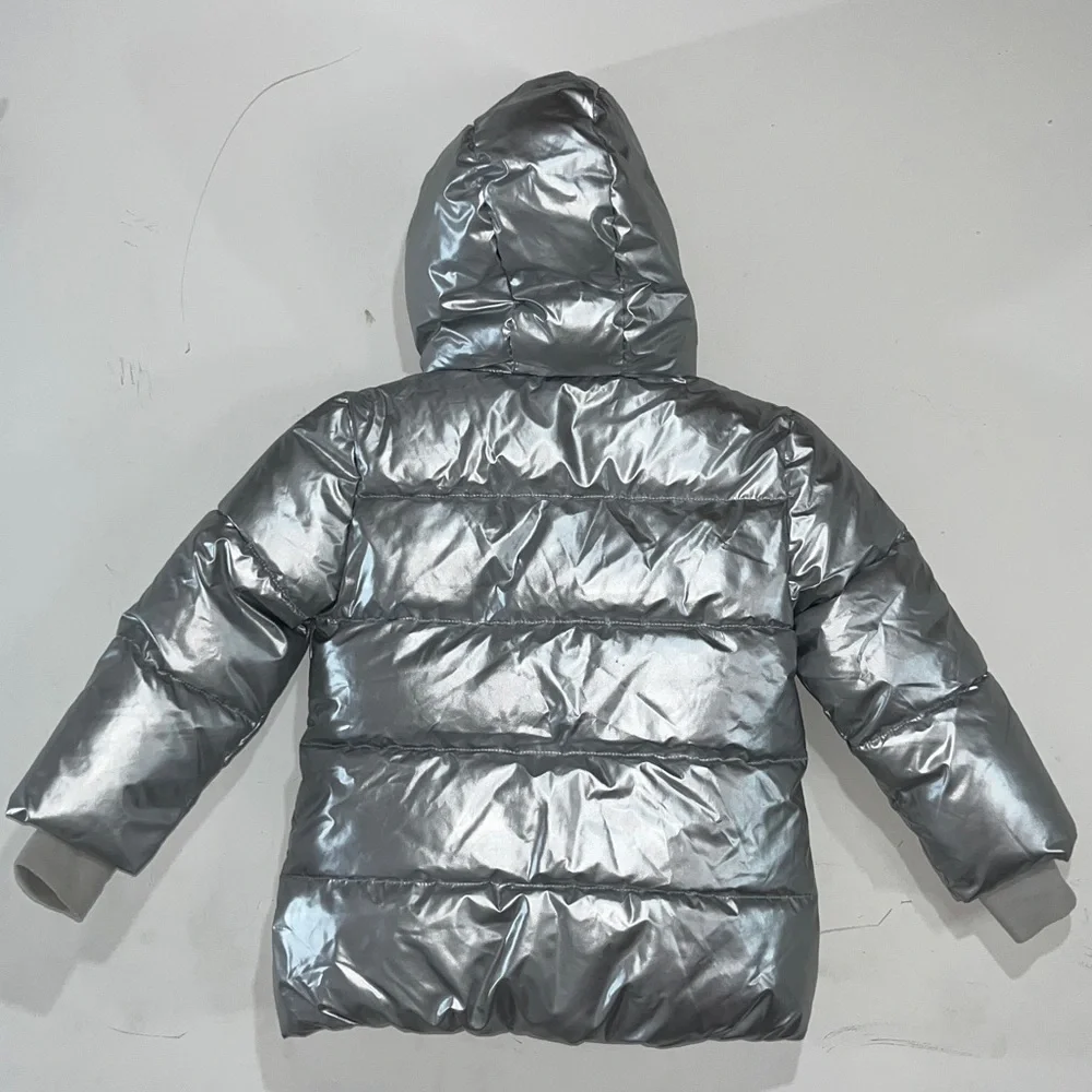 GAP Kids Silver Puffer Jacket Girl's Size XS 4-5
